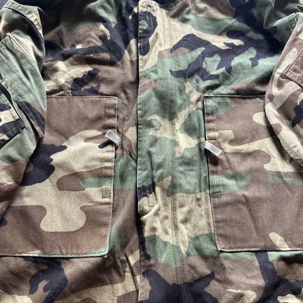 VINTAGE US Army Jacket Mens Medium M Woodland Camo Chemical Protective Lined 80s - Picture 2 of 10